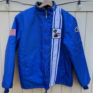 70s/80s Vintage Blue Ford Cobra Racing Jacket - M - Fleece Lined